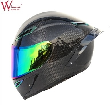 全顔バイクヘルメット レトロ カーボンファイバー 優れた換気 快適さとフィット