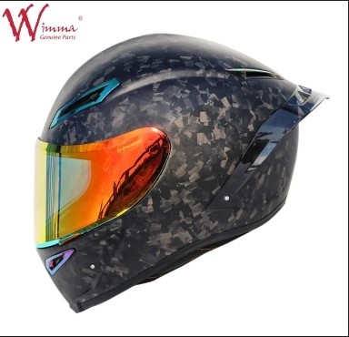 全顔バイクヘルメット レトロ カーボンファイバー 優れた換気 快適さとフィット