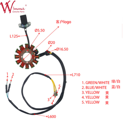 モーターサイクルの磁気ステータスコイルステータスコンプ DY200WOLF 良い品質8ポール
